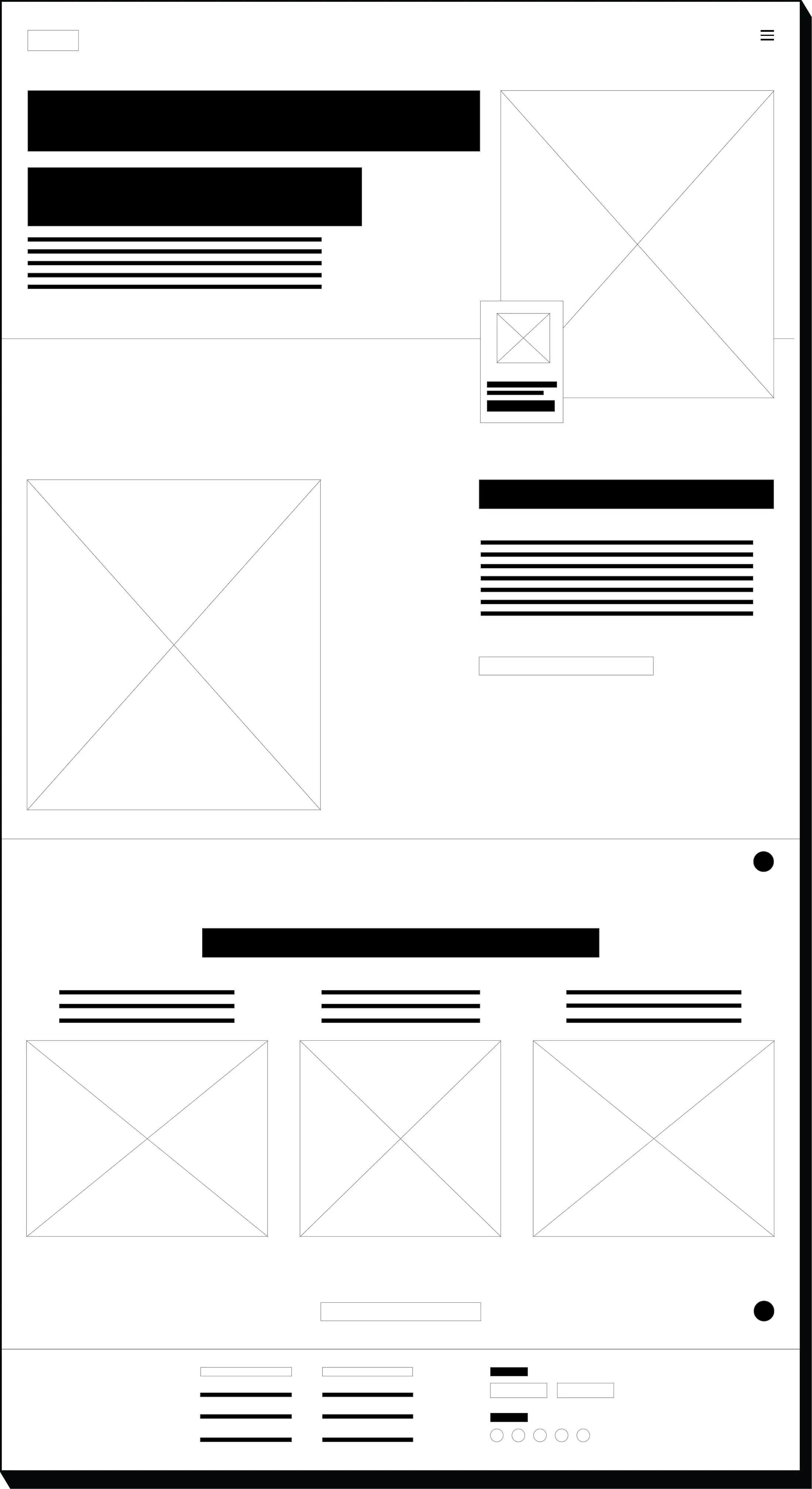 Wireframe of the landing page